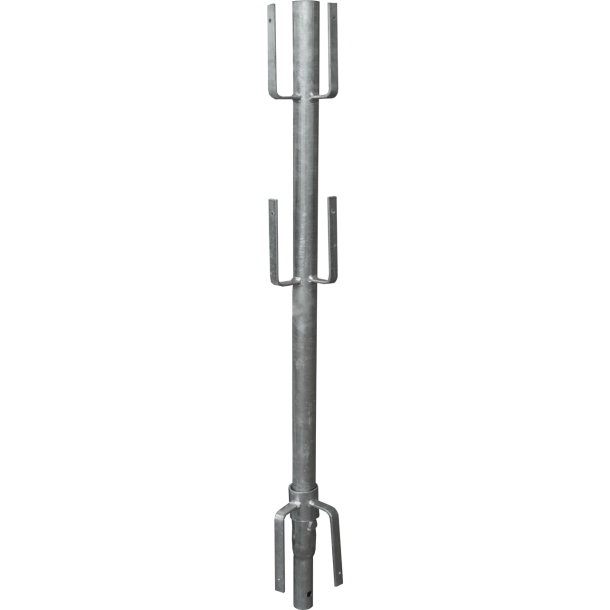 Gel�nderstolpe � 48,3 mm | til kranksystem og universalstillads | Hj�rnegel�nderstolpe | galvaniseret